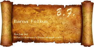 Barna Folkus névjegykártya